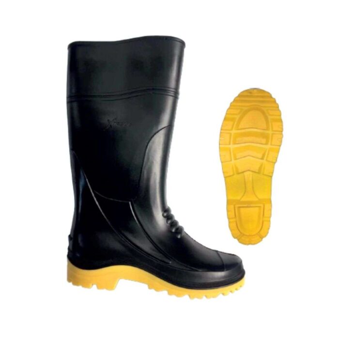 BOTAS DE PVC NEGRO PLANTA AMARILLO - Imagen 1