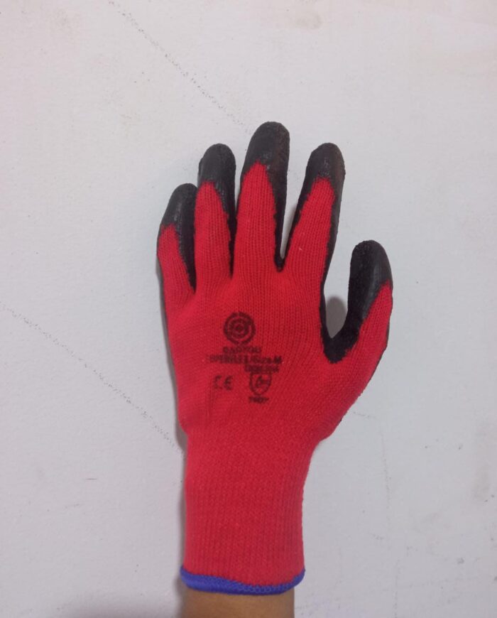 GUANTE ANTICORTE ROJO / NEGRO X 12 UNID - Imagen 1