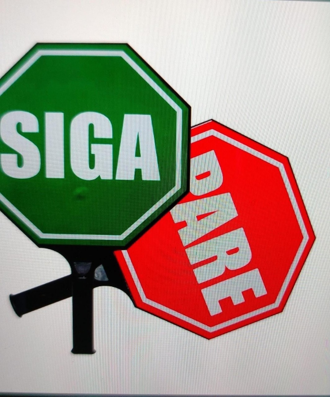 PALETA LETRERO PLASTICO SIGA PARE PALETA LETRERO PLASTICO SIGA/PARE - Imagen 1